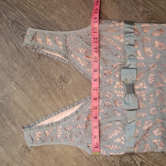 COPY - NWOT  Betsey Johnson Lace Grey & Peach Dress - Picture 6 of 11